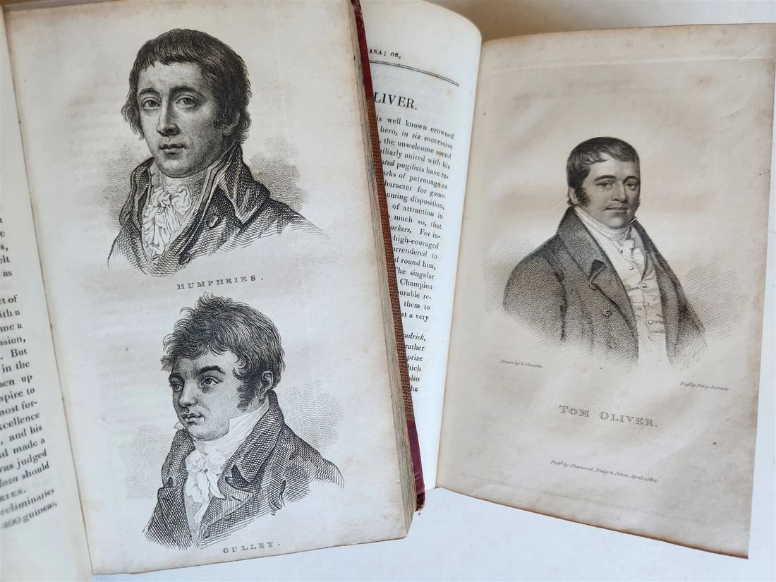 1821 BOXINIANA SKETCHES of ANCIENT & MODERN PUGILIST 3 VOLS antique ILLUSTRATED - 5