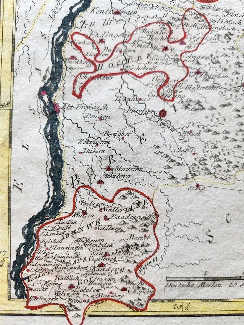 1790s GERMANY antique MAP Die obere Markgrafschaft Baaden - 3