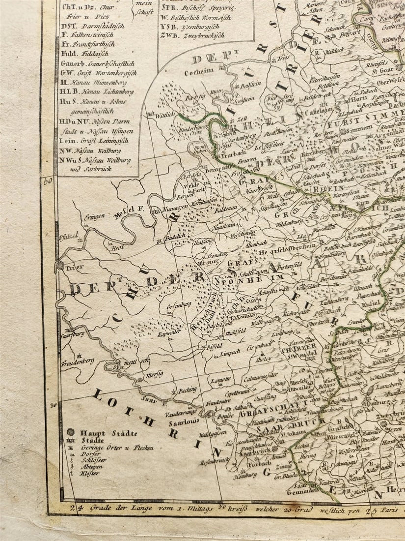 1803 GERMANY Upper Rhenish Circle antique MAP - 3