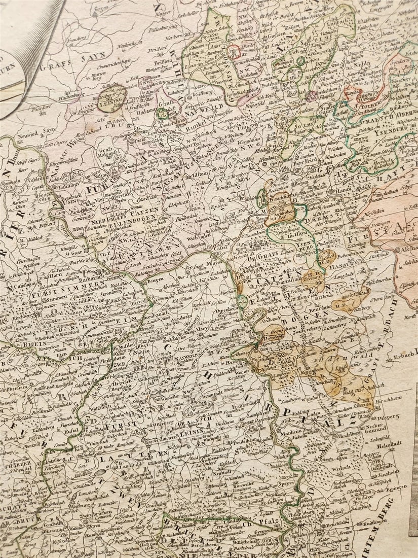 1803 GERMANY Upper Rhenish Circle antique MAP - 6