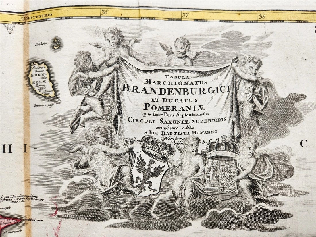 1720s GERMANY antique MAP BRANDENBURG POMERANIA Frankfurt Berlin Denmark Poland - 2