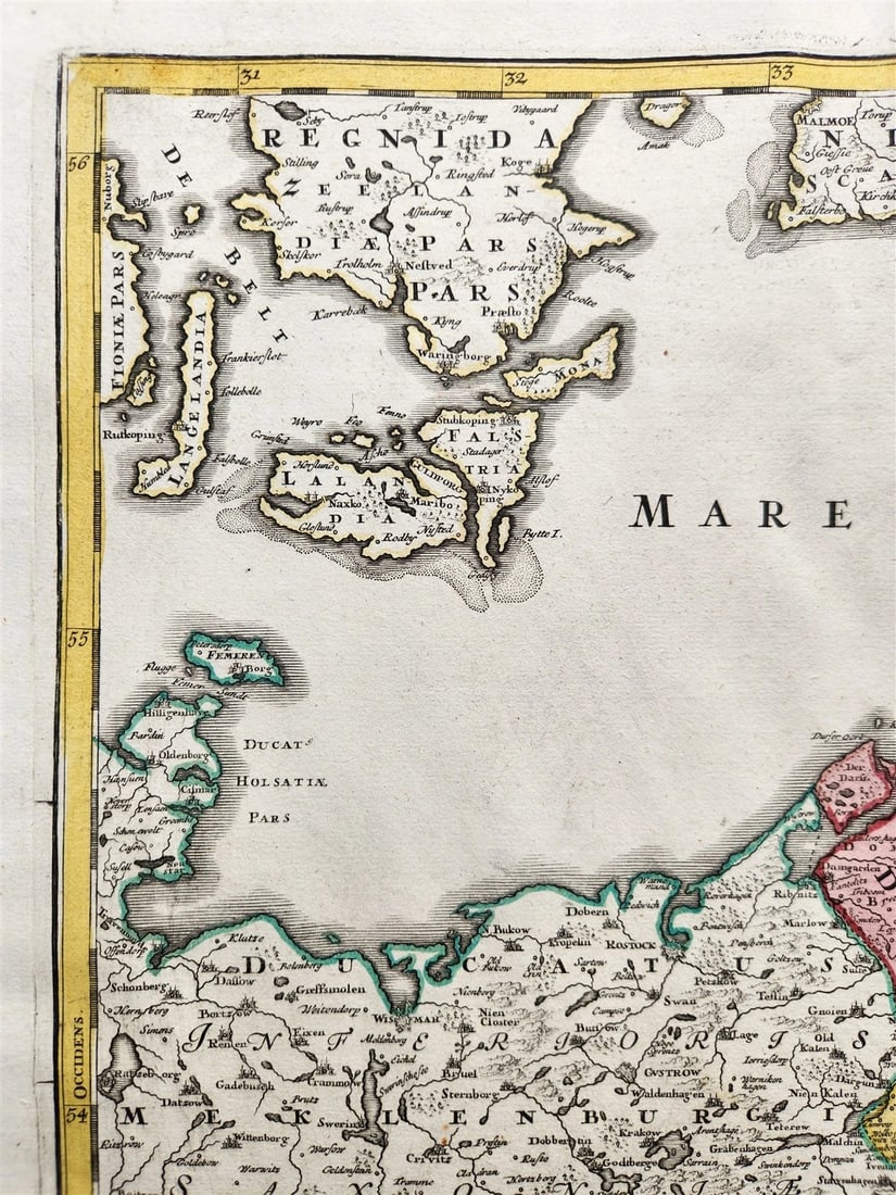 1720s GERMANY antique MAP BRANDENBURG POMERANIA Frankfurt Berlin Denmark Poland - 5