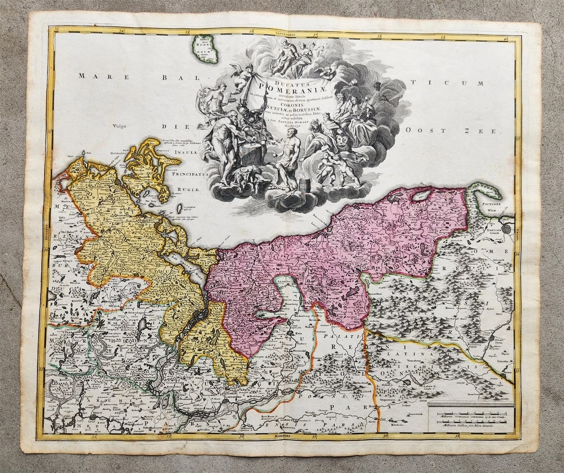 1720s GERMANY & POLAND antique MAP POMERANIA SUECIAE et BORUSSIA by HOMANN (1 of 5)