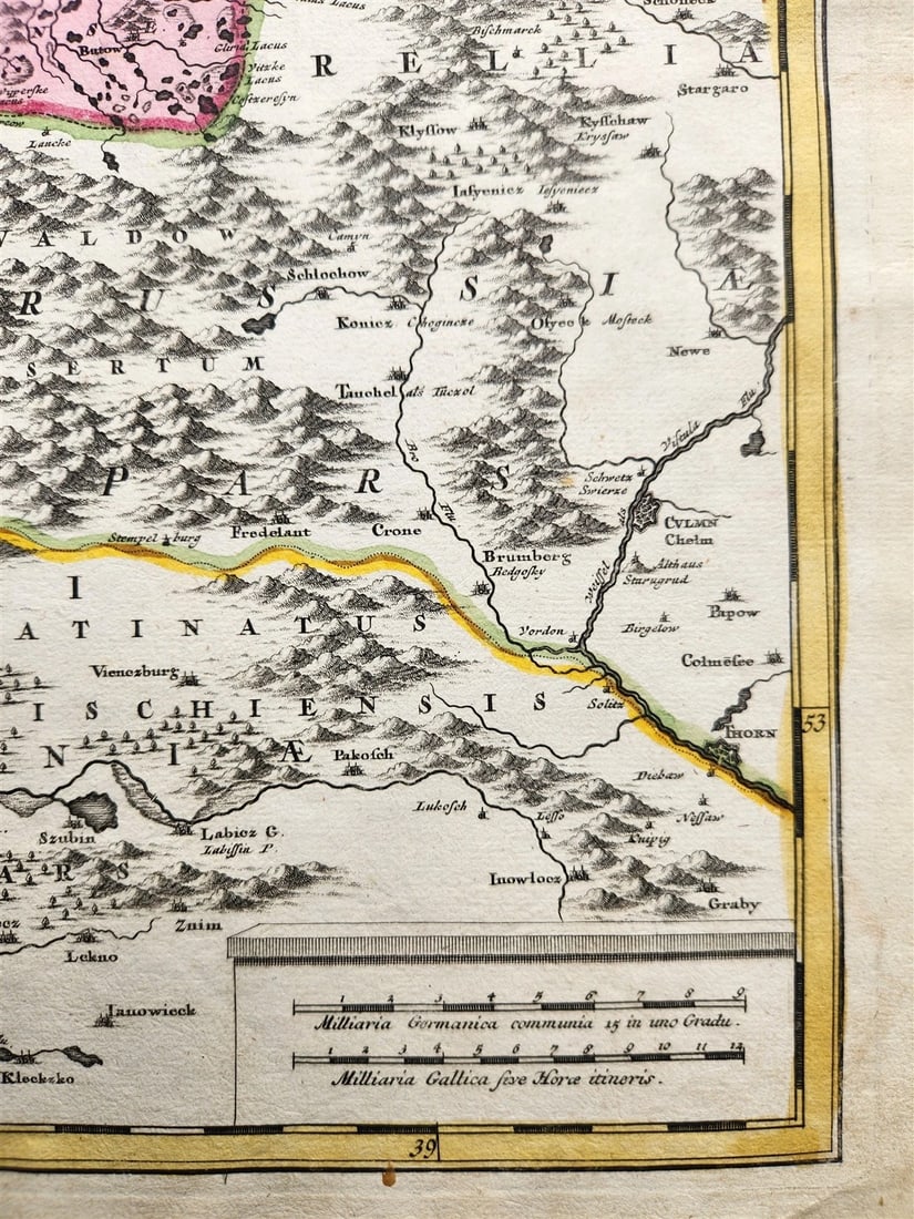 1720s GERMANY & POLAND antique MAP POMERANIA SUECIAE et BORUSSIA by HOMANN - 3