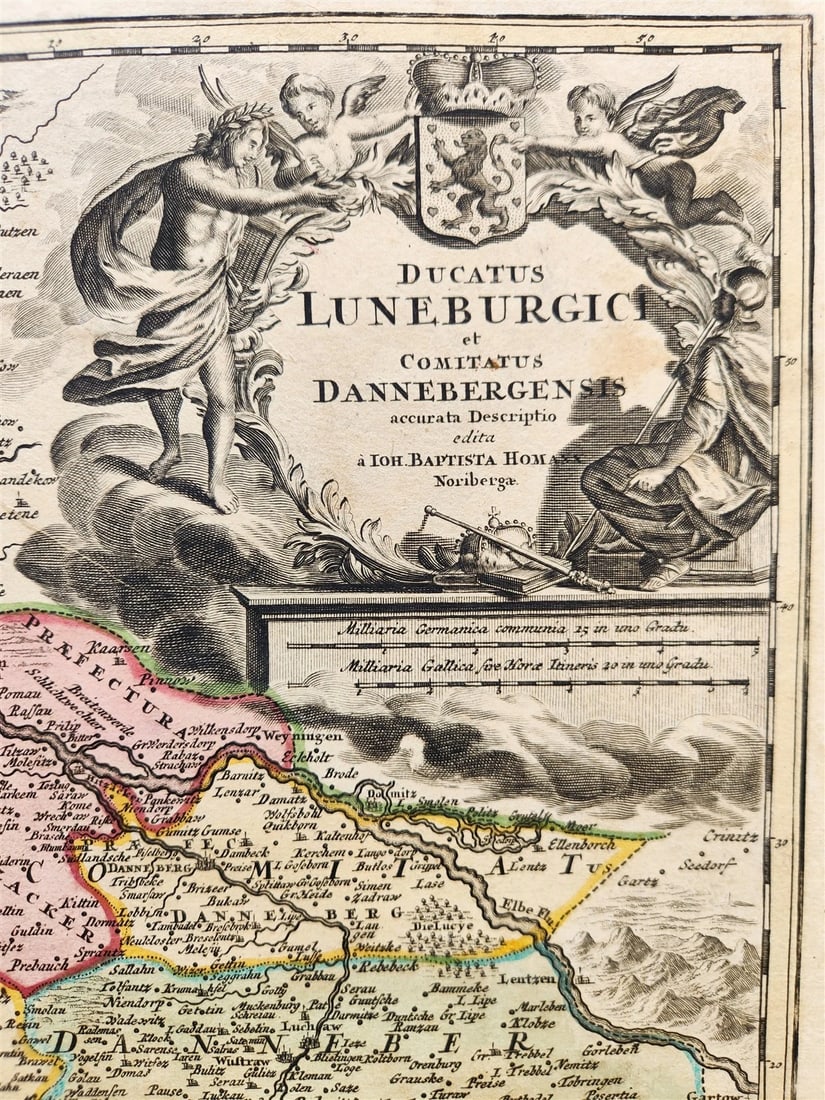 1730s LUNEBURG GERMANY antique MAP by JOHANN HOMANN - 2