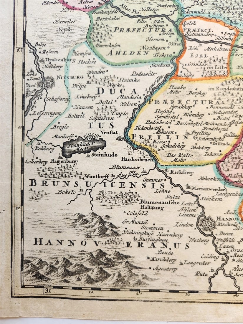 1730s LUNEBURG GERMANY antique MAP by JOHANN HOMANN - 4