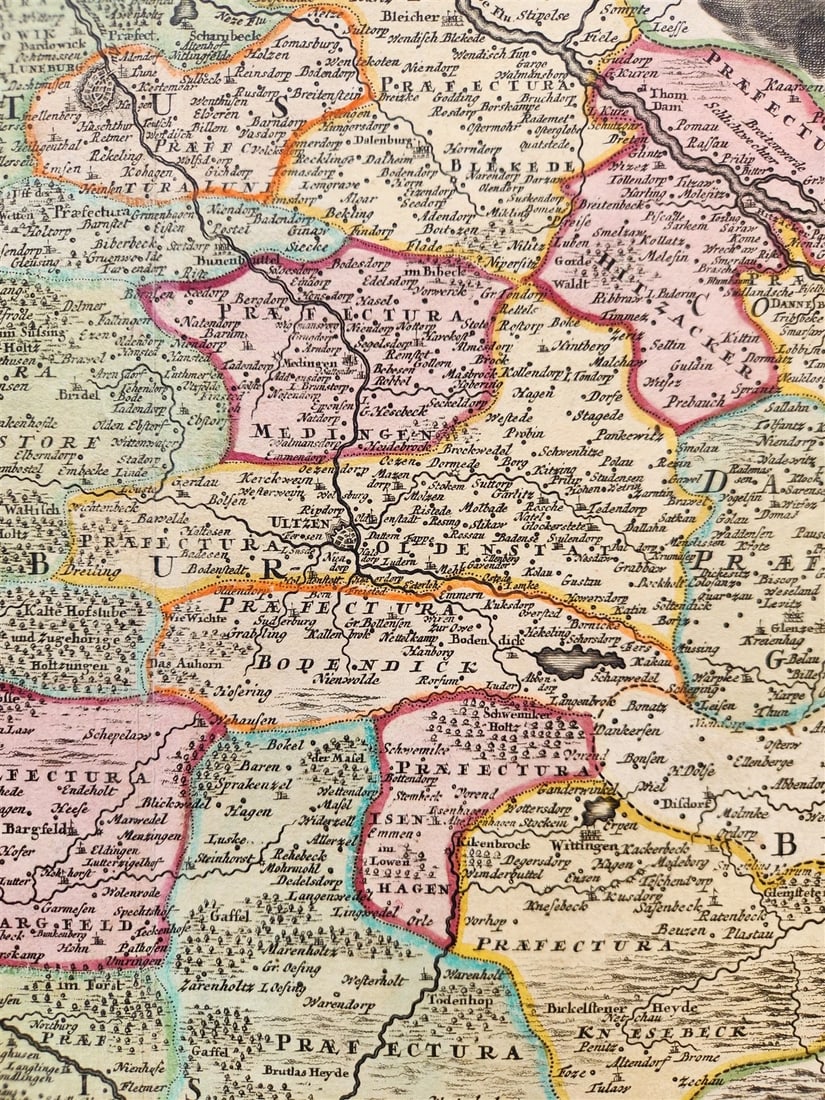 1730s LUNEBURG GERMANY antique MAP by JOHANN HOMANN - 5