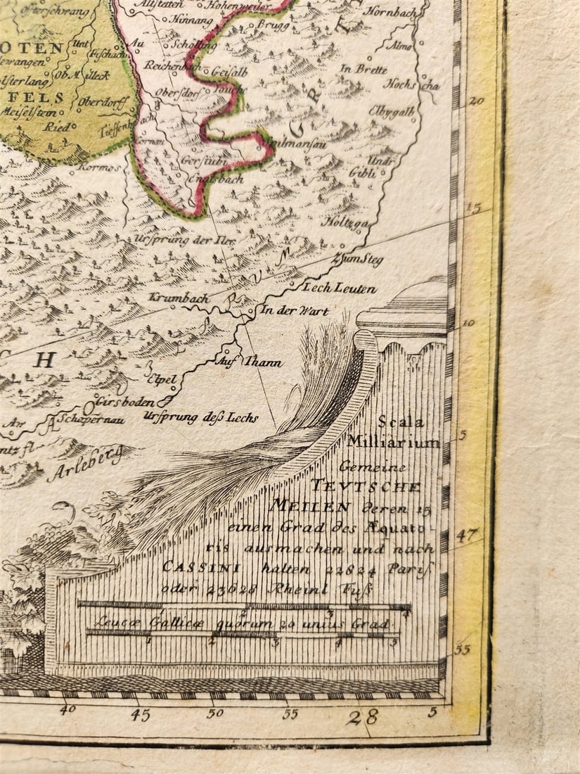 1720s GERMANY SWABIA antique MAP CIRCULI SVEVIAE by JOHANN HOMANN AUTHENTIC - 3