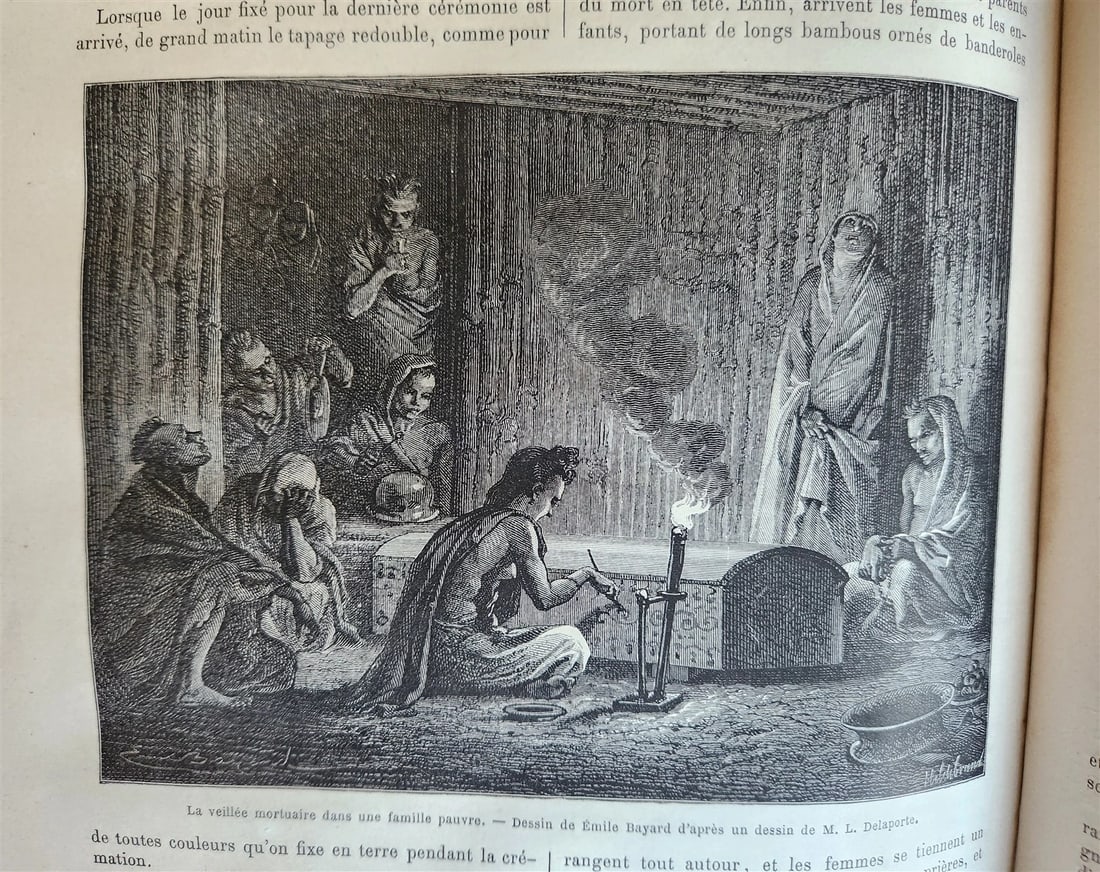 1871 HISTORY of VOYAGES TOUR DE MONDE ILLUSTRATED antique INDO-CHINA & INDIA - 11