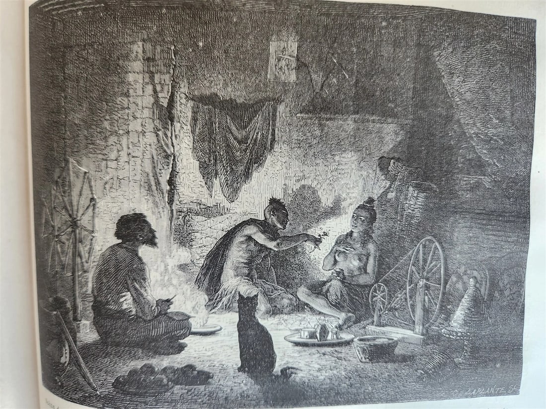 1871 HISTORY of VOYAGES TOUR DE MONDE ILLUSTRATED antique INDO-CHINA & INDIA - 14