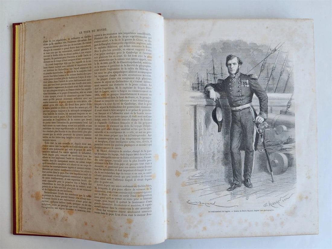 1871 HISTORY of VOYAGES TOUR DE MONDE ILLUSTRATED antique INDO-CHINA & INDIA - 5