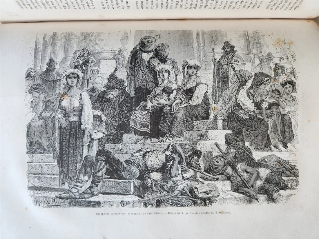 1867 HISTORY of VOYAGES ILLUSTRATED antique AFRICA and SOUTH AMERICA TRAVELS - 12