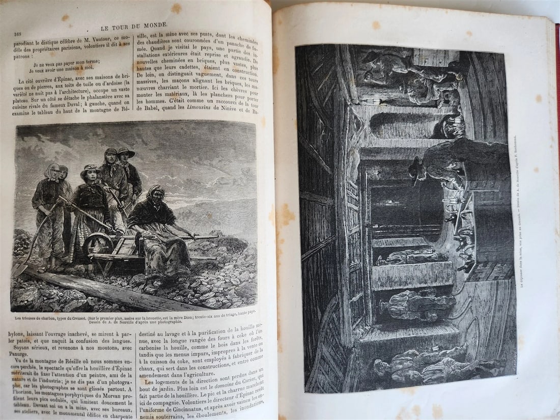 1867 HISTORY of VOYAGES ILLUSTRATED antique AFRICA and SOUTH AMERICA TRAVELS - 18