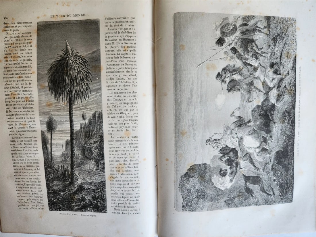 1867 HISTORY of VOYAGES ILLUSTRATED antique AFRICA and SOUTH AMERICA TRAVELS - 7