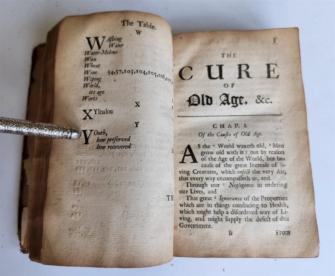 1683 CURE of OLD AGE & PRESERVATION of YOUTH by Roger Bacon antique in ENGLISH - 2