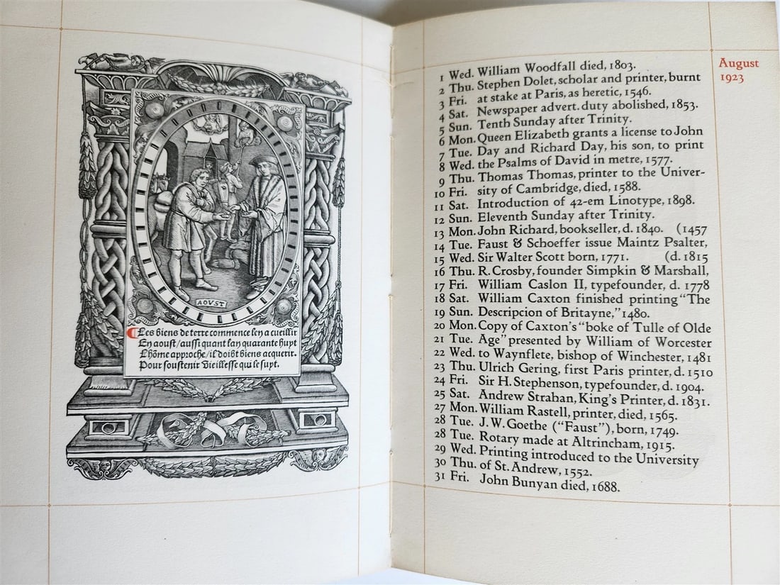 1922 CALENDAR FOR THE YEAR 1923 w/ 1523 12 Ages of Man plates antique - 9