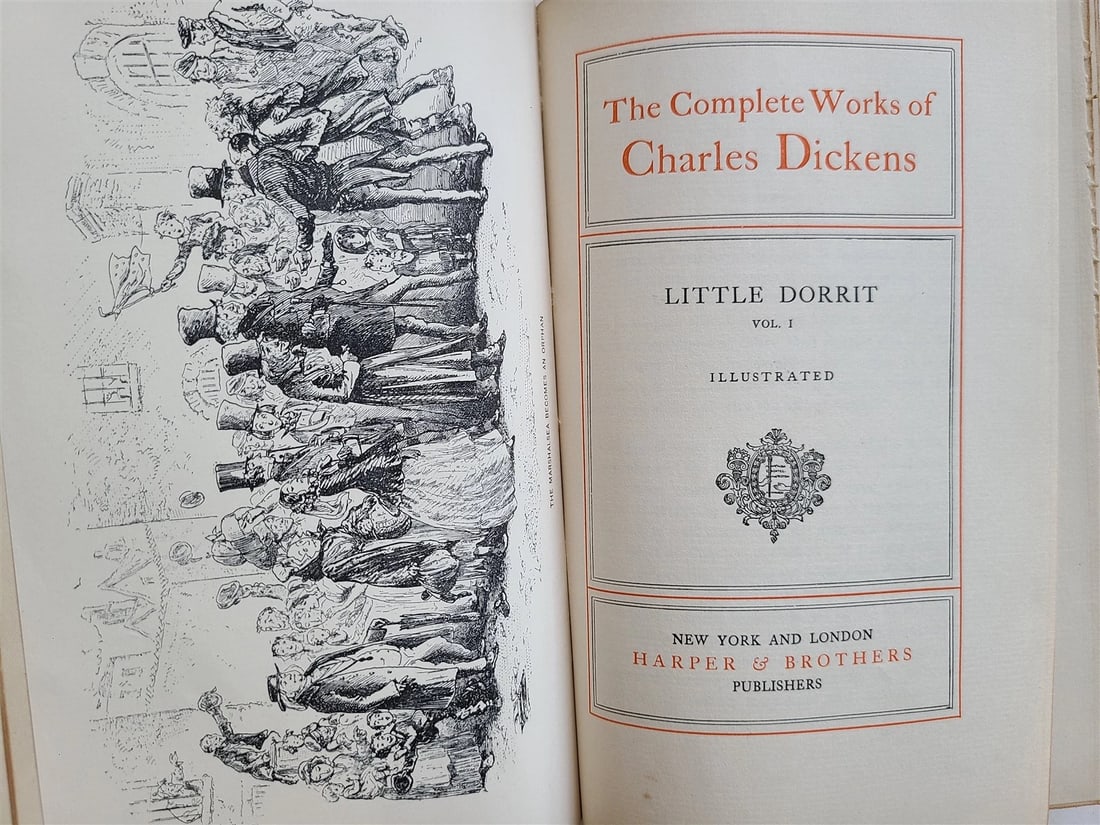 1900 COMPLETE WORKS of CHARLES DICKENS antique 30 VOLUMES in ENGLISH - 10