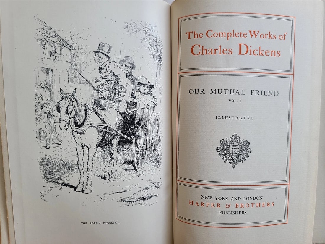 1900 COMPLETE WORKS of CHARLES DICKENS antique 30 VOLUMES in ENGLISH - 13