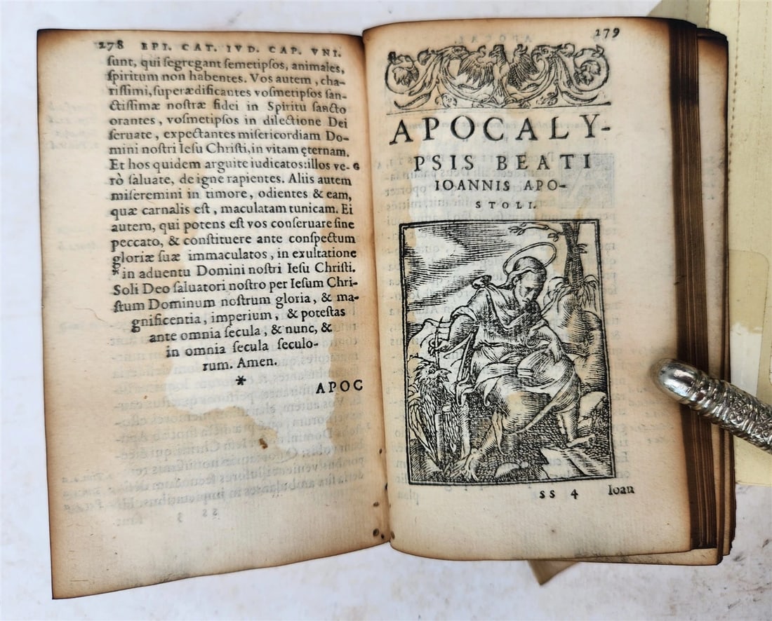 1565 BIBLE in FRENCH ILLUSTRATED antique RARE pocket size LE NOUVEAU TESTAMENT - 14