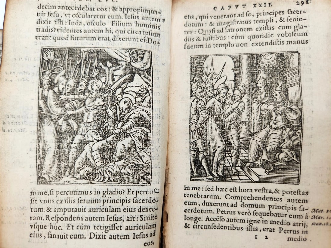 1565 BIBLE in FRENCH ILLUSTRATED antique RARE pocket size LE NOUVEAU TESTAMENT - 16