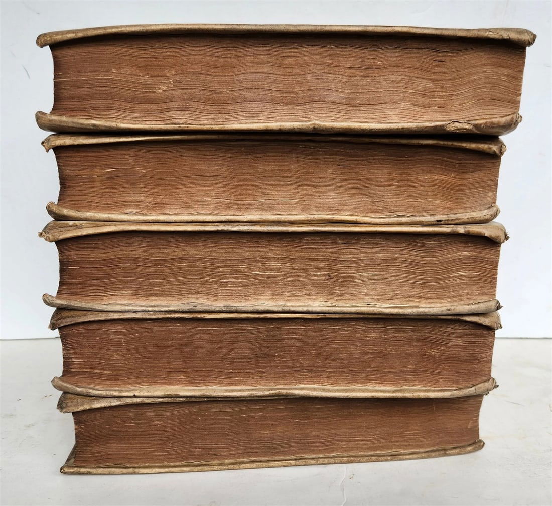 1685 5 VELLUM BOUND FOLIOS antique analytica practica problematica & philologica - 5