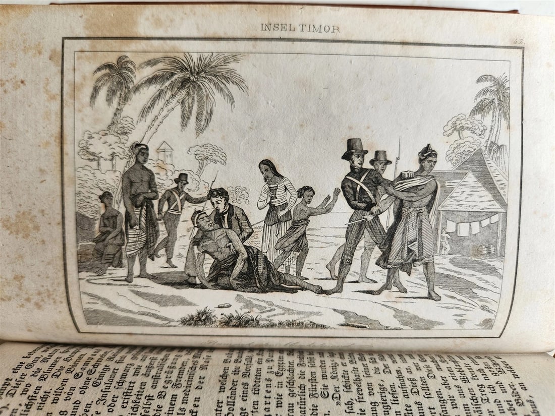 1830s ILLUSTRATED TRAVELS to MICRONESIA SWEDEN NORWAY GREECE antique 3 VOLUMES - 16