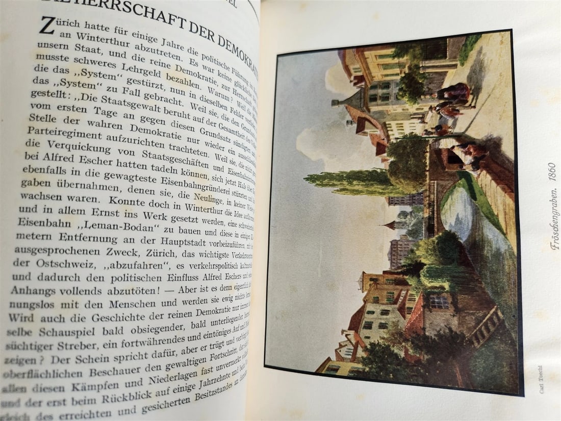 1915 HISTORY of ZURICH ILLUSTRATED LTD EDITION SIGNED BINDING antique 2 VOLUMES - 13