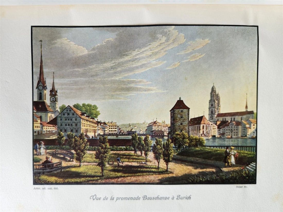 1915 HISTORY of ZURICH ILLUSTRATED LTD EDITION SIGNED BINDING antique 2 VOLUMES - 5