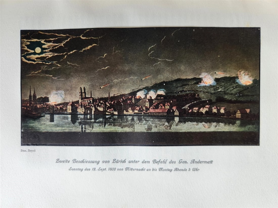 1915 HISTORY of ZURICH ILLUSTRATED LTD EDITION SIGNED BINDING antique 2 VOLUMES - 9