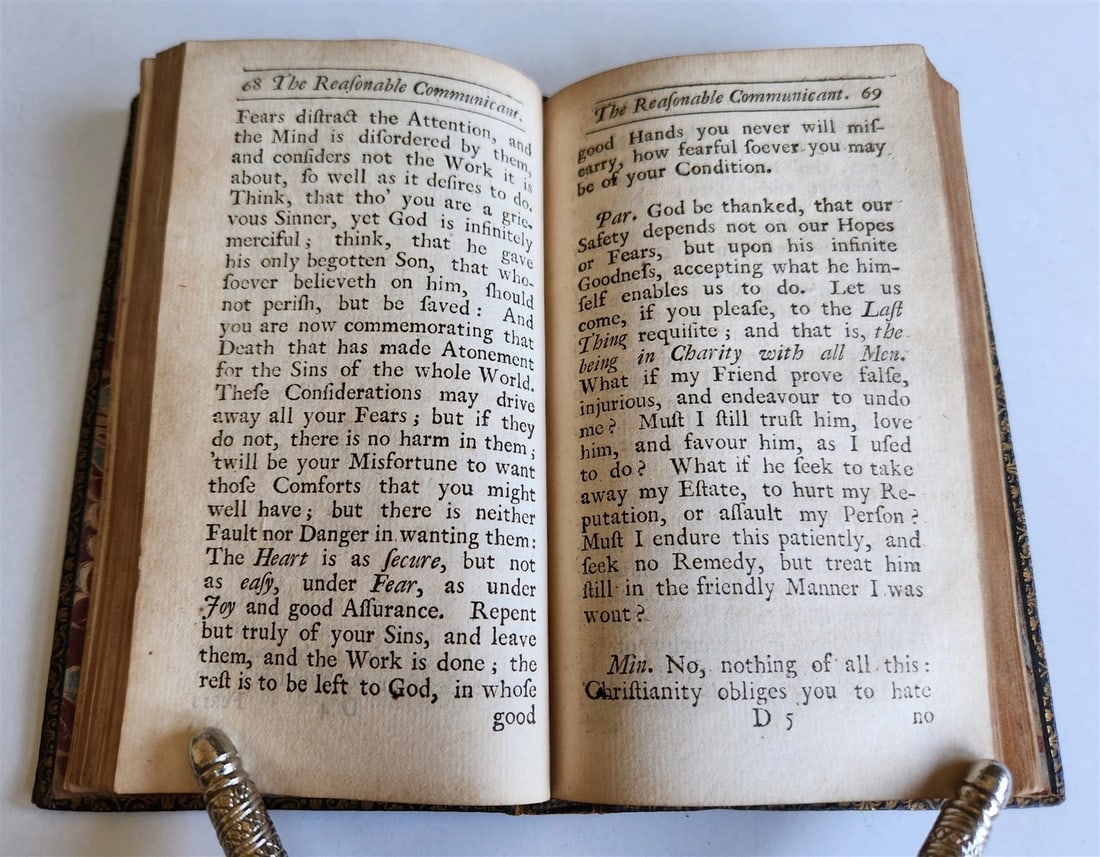 1724 THE REASONABLE COMMUNICANT in ENGLISH antique ORIGINAL BINDING - 6