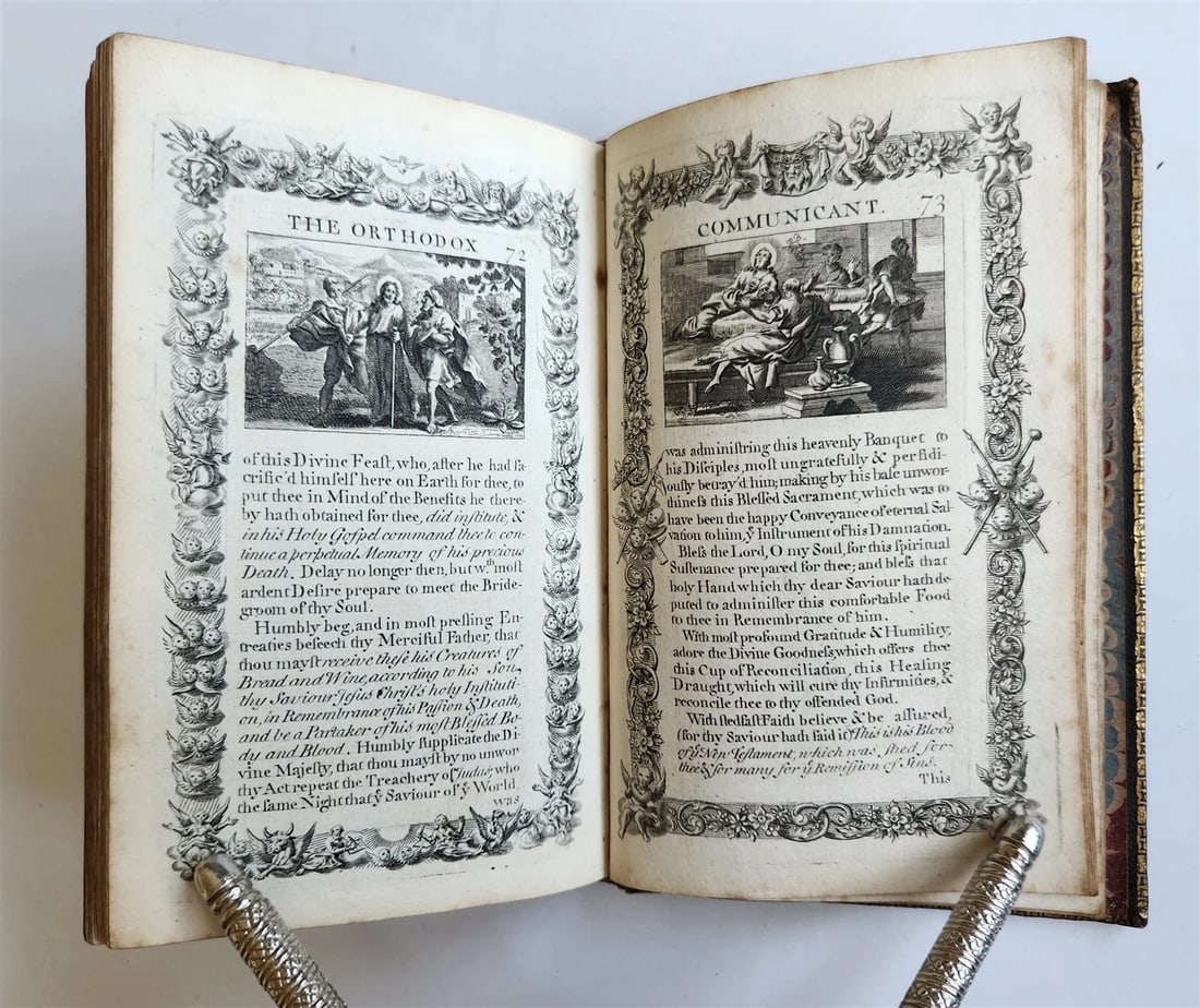 1721 ORTHODOX COMMUNICANT in ENGLISH w/ 82 ENGRAVINGS antique ORIGINAL BINDING - 13