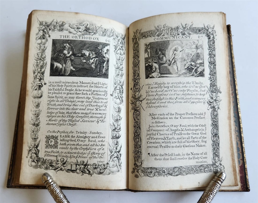 1721 ORTHODOX COMMUNICANT in ENGLISH w/ 82 ENGRAVINGS antique ORIGINAL BINDING - 15