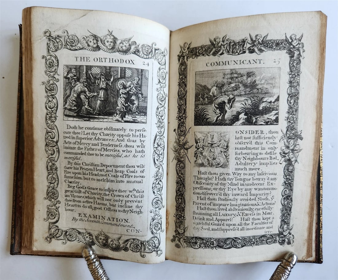 1721 ORTHODOX COMMUNICANT in ENGLISH w/ 82 ENGRAVINGS antique ORIGINAL BINDING - 8