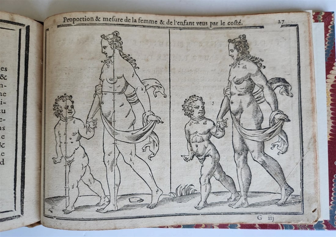 1676 DRAWING BOOK by Jean Cousin antique ILLUSTRATED w/ 33 MAGNIFICENT WOODCUTS - 16