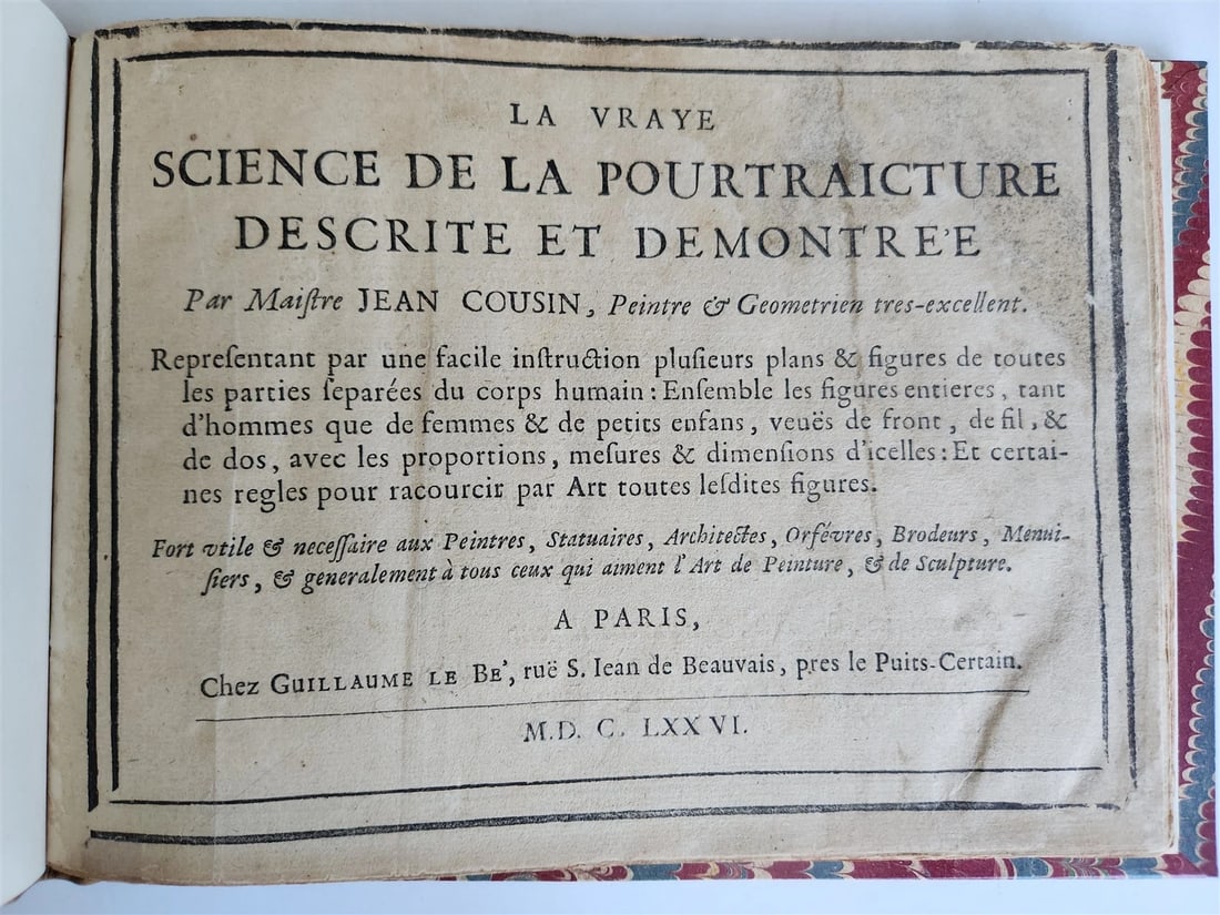 1676 DRAWING BOOK by Jean Cousin antique ILLUSTRATED w/ 33 MAGNIFICENT WOODCUTS - 2