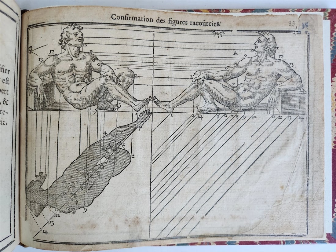 1676 DRAWING BOOK by Jean Cousin antique ILLUSTRATED w/ 33 MAGNIFICENT WOODCUTS - 3