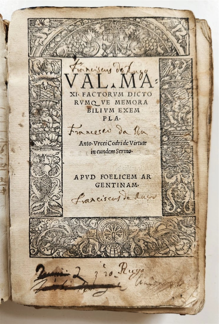 1521 POST-INCUNABULA VALERIUS MAXIMUS Factorum dictorumque memorabilium antique: Title: 1521 POST-INCUNABULA VALERIUS MAXIMUS Factorum dictorumque memorabilium antique Description: VALERIUS MAXIMUS Factorum dictorumque memorabilium exempla. Anto Urcei Codri de virtute in eundem se