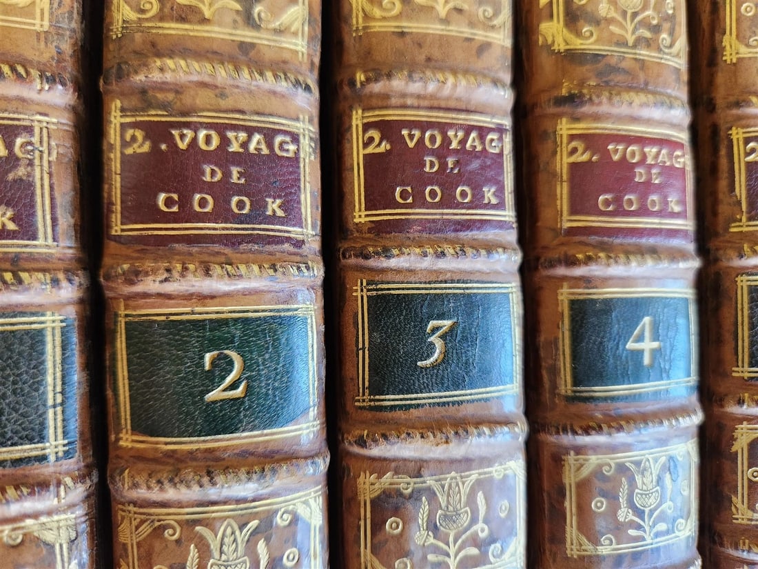 1778 SECOND VOYAGE of CAPTAIN COOK 6 volumes in FRENCH antique - 3