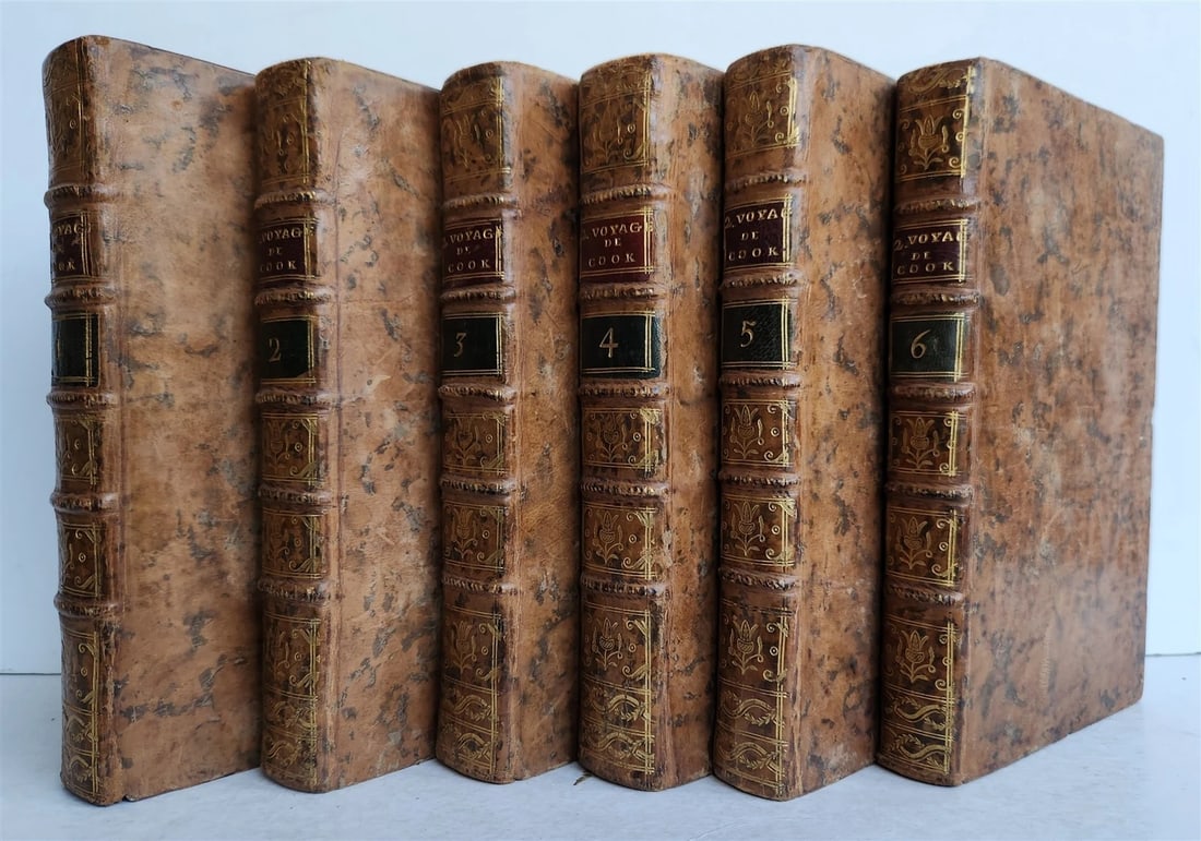 1778 SECOND VOYAGE of CAPTAIN COOK 6 volumes in FRENCH antique - 4