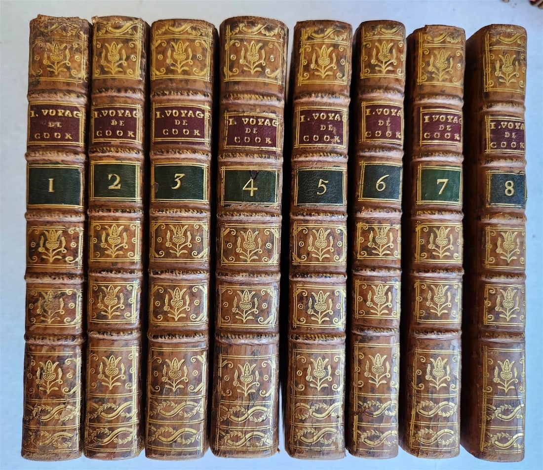 1778 SECOND VOYAGE of CAPTAIN COOK 6 volumes in FRENCH antique - 9