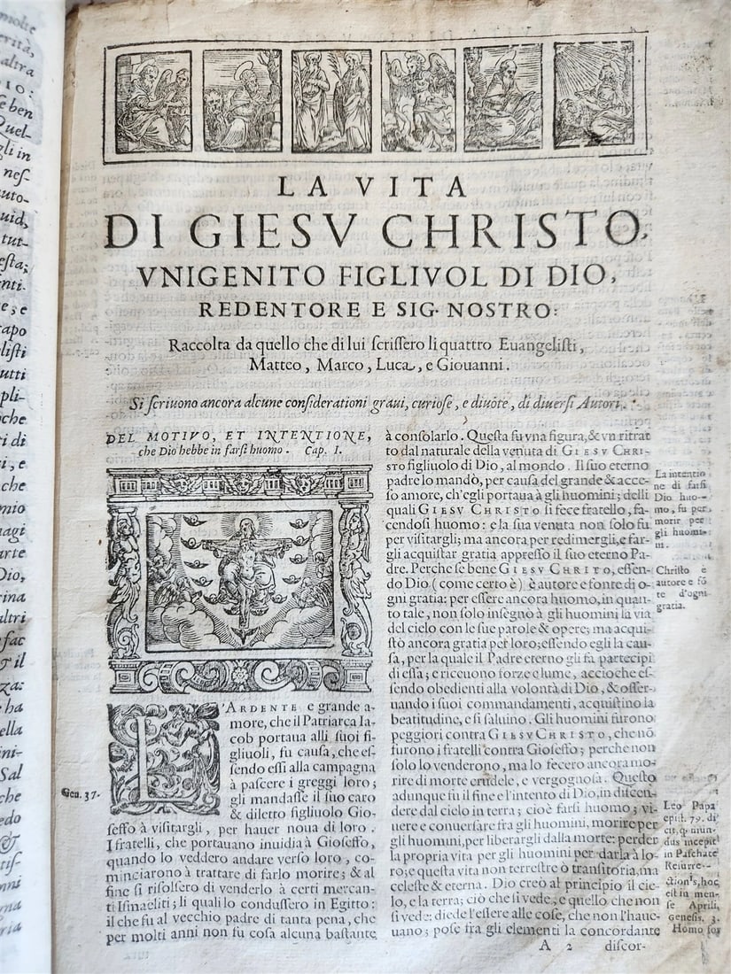 1591 ICONOGRAPHY 300 woodcuts LIFE of CHRIST & SAINTS antique in ITALIAN folio - 10