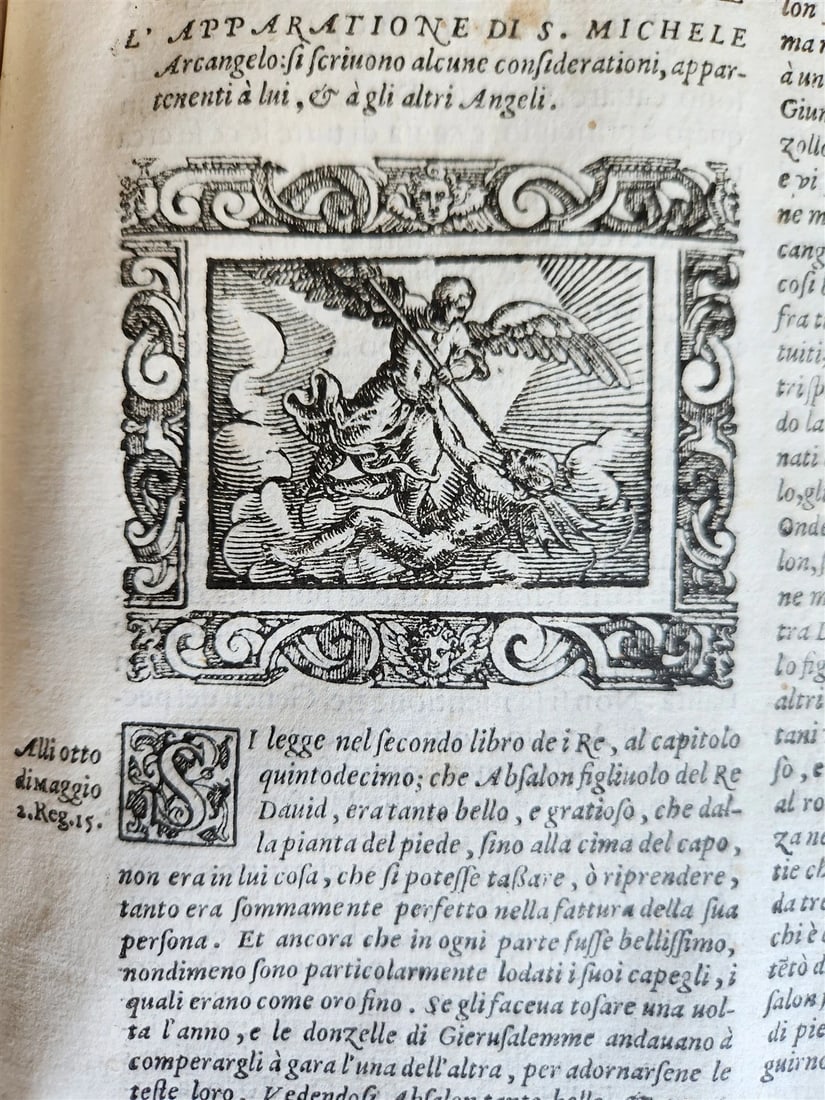 1591 ICONOGRAPHY 300 woodcuts LIFE of CHRIST & SAINTS antique in ITALIAN folio - 12