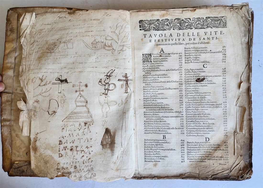 1591 ICONOGRAPHY 300 woodcuts LIFE of CHRIST & SAINTS antique in ITALIAN folio - 5