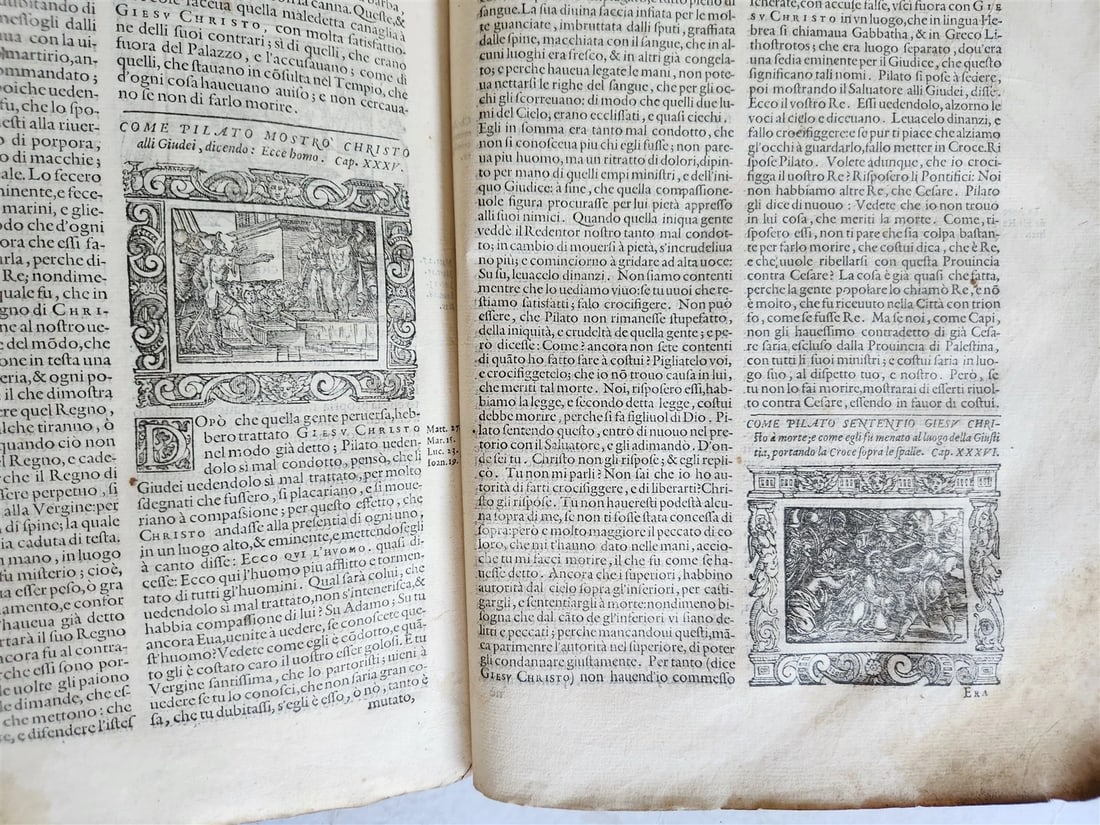 1591 ICONOGRAPHY 300 woodcuts LIFE of CHRIST & SAINTS antique in ITALIAN folio - 7