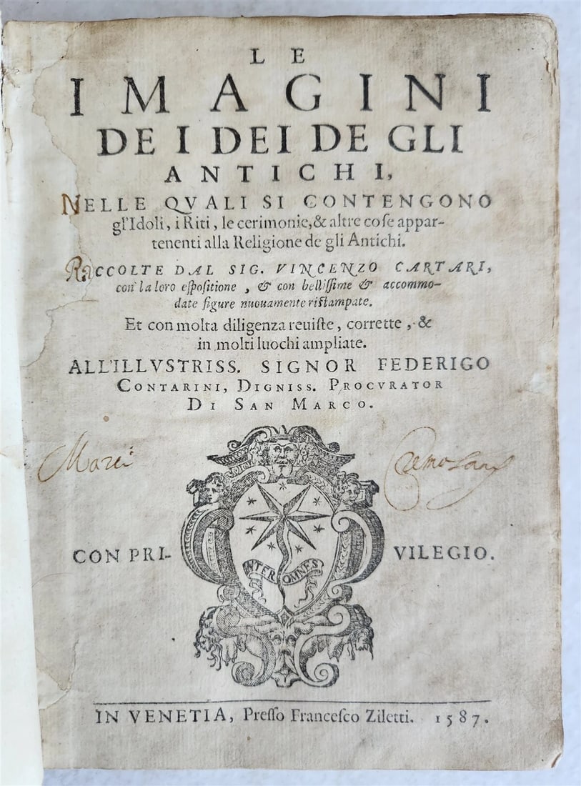 1587 ICONOGRAPHY ILLUSTRATED IDOLS & RELIGIOUS CEREMONIES of ANCIENTS antique - 4