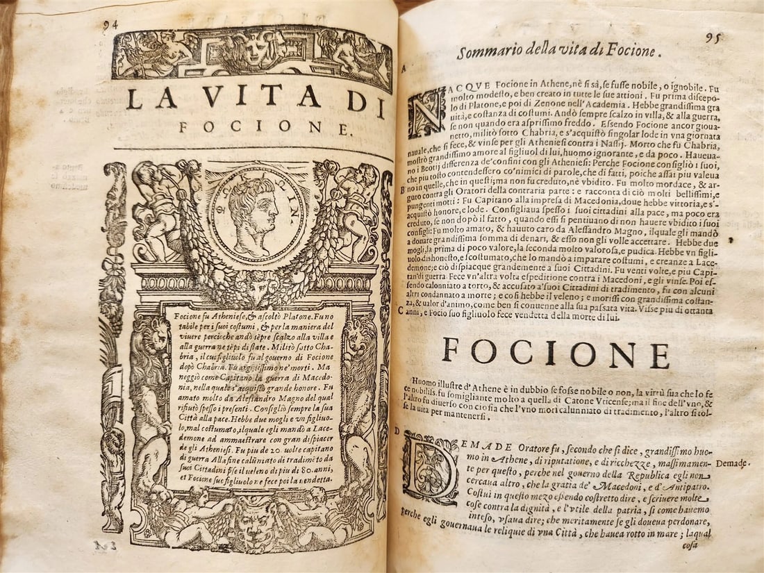 1607 PLUTARCH LIVES of ILLUSTRIOUS GREEKS & ROMANS antique VELLUM ILLUSTRATED - 10