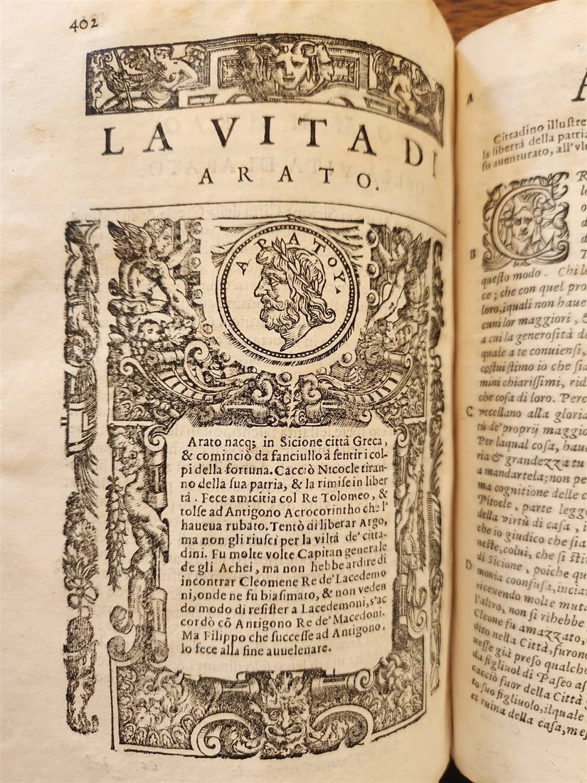 1607 PLUTARCH LIVES of ILLUSTRIOUS GREEKS & ROMANS antique VELLUM ILLUSTRATED - 4