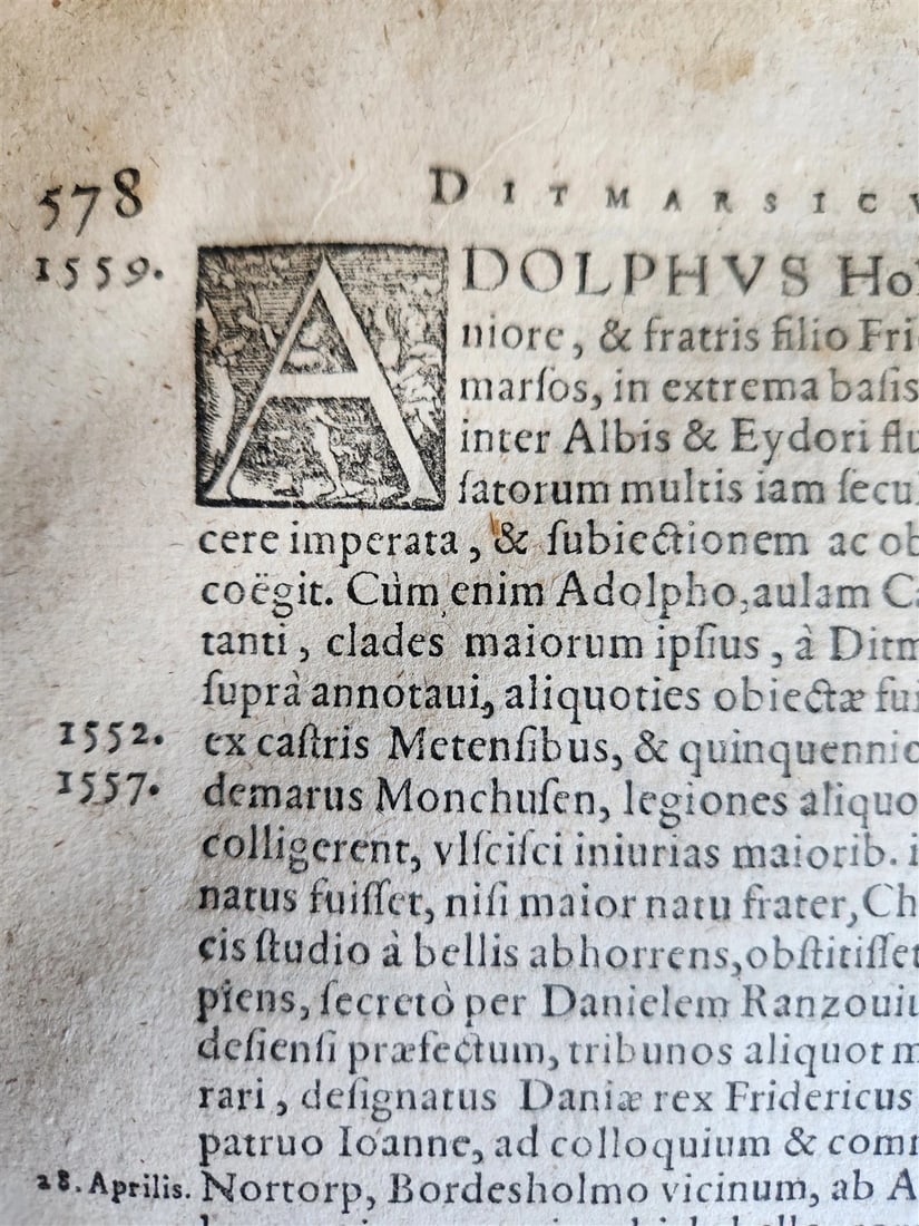 1593 SAXONIA GERMAN 15th & 16th CENTURY HISTORY antique VELLUM BOUND FOLIO - 5