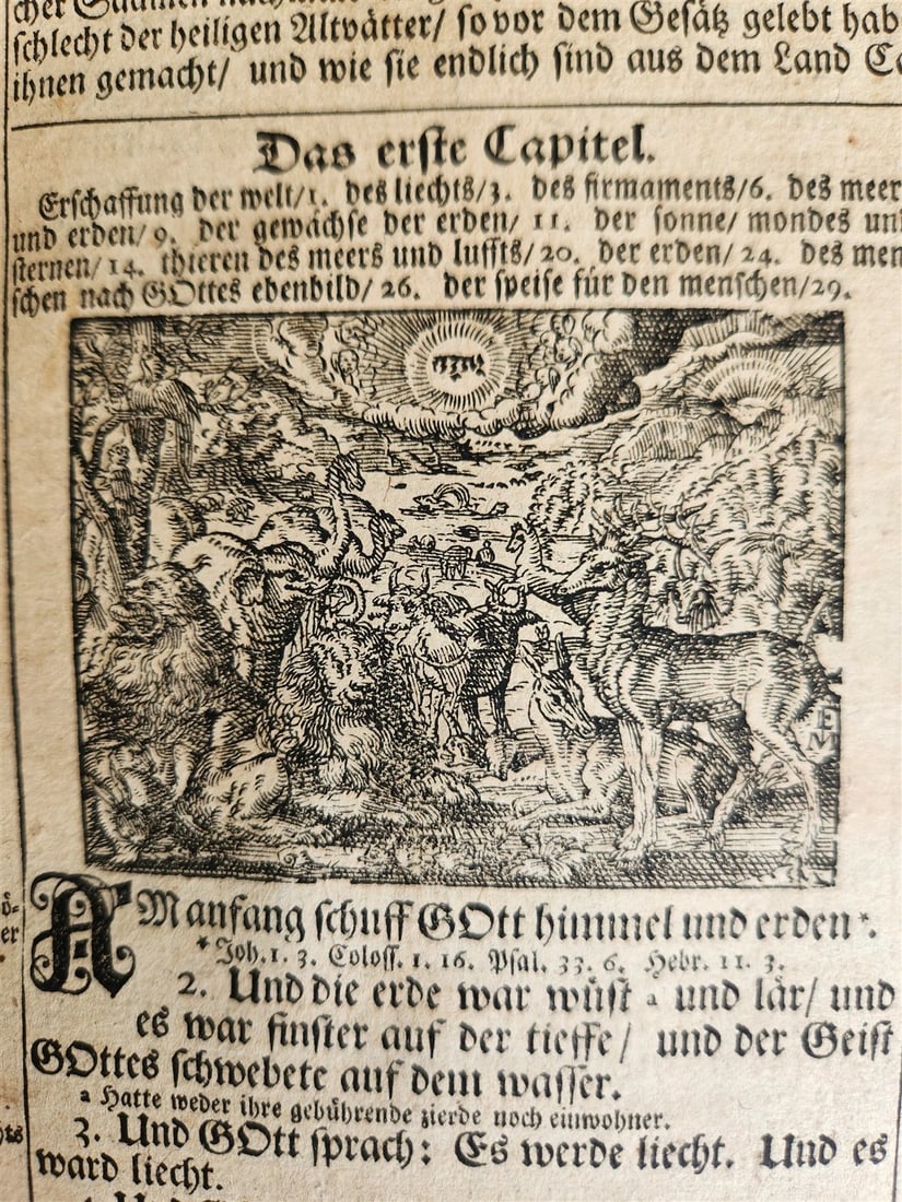 1720 BIBLE in GERMAN SWISS ILLUSTRATED antique FOLIO w/ BRASS FITTINGS - 10