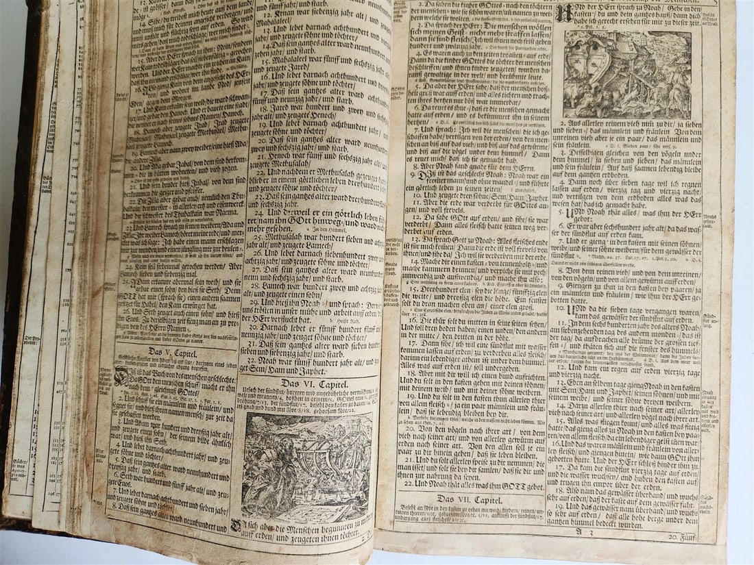 1720 BIBLE in GERMAN SWISS ILLUSTRATED antique FOLIO w/ BRASS FITTINGS - 12